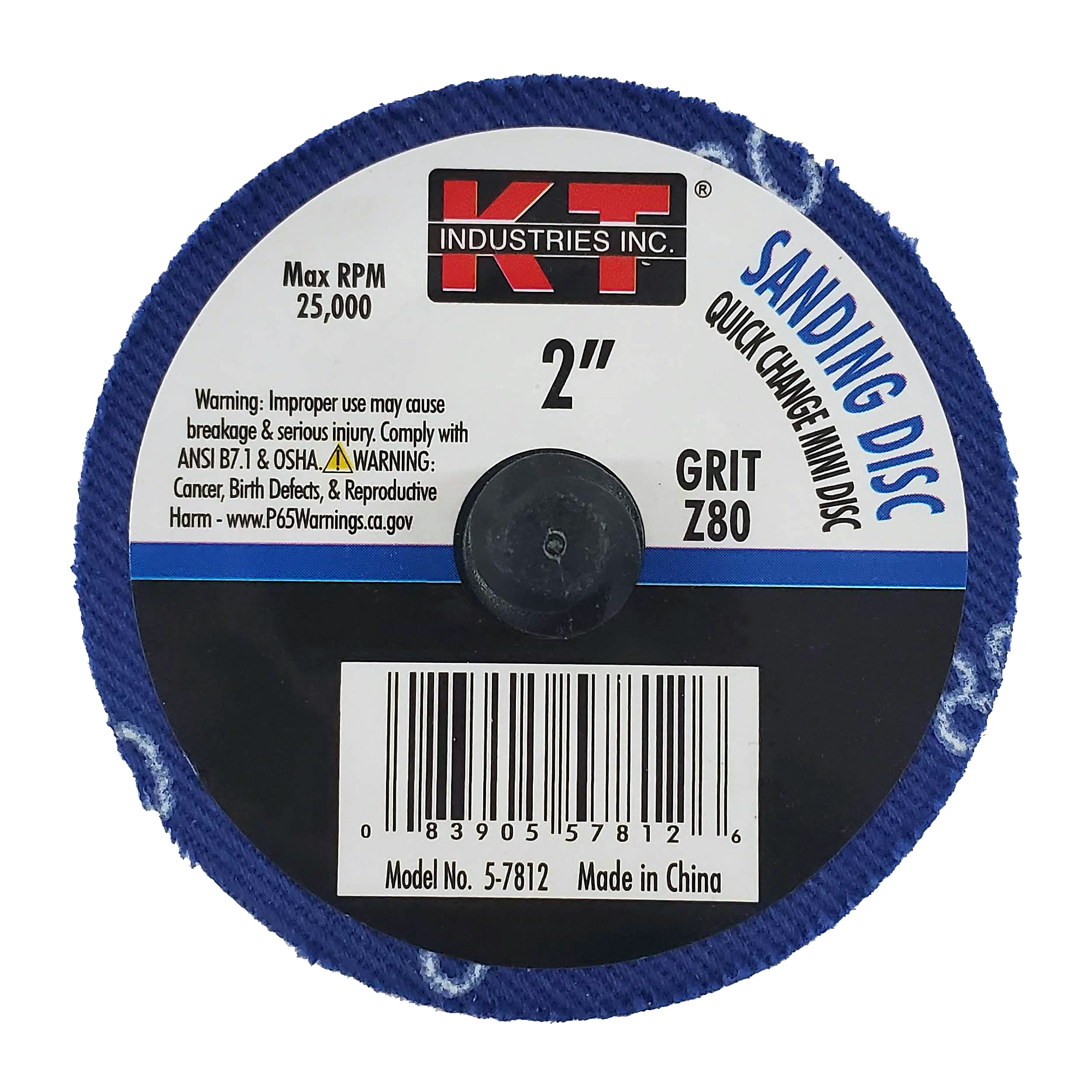 K-T Industries Mini Sanding Discs — 2in., 80 Grit, Quick Change, 5-Pack, Model# 5-7812